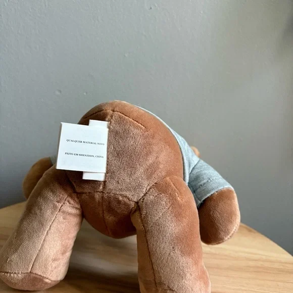 Coach Brown Teddy Bear with Gray Shirt - Picture 3 of 5